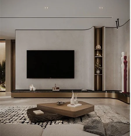 Modern TV ünitesi ve salon projesi